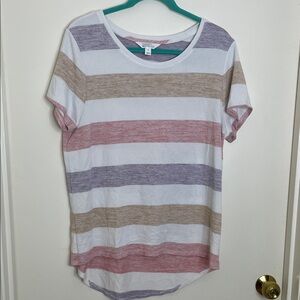 Market & Spruce Multicolor Striped Short Sleeve Tee